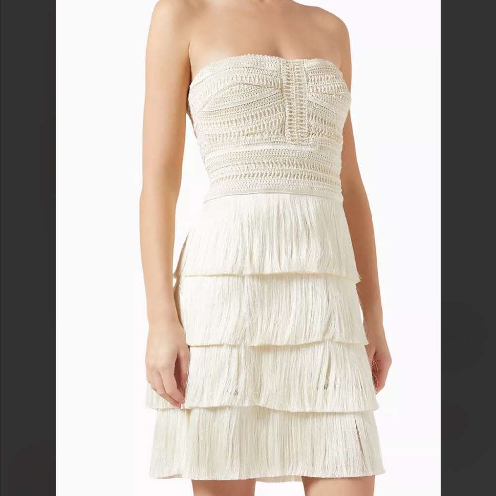 PatBO Crochet Fringe Mini Dress